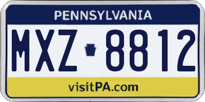 PA license plate MXZ8812