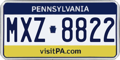 PA license plate MXZ8822