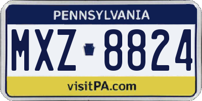 PA license plate MXZ8824