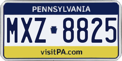 PA license plate MXZ8825