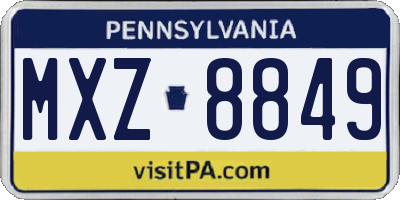 PA license plate MXZ8849