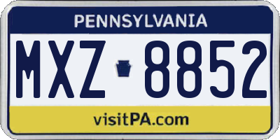 PA license plate MXZ8852
