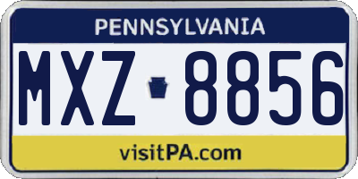 PA license plate MXZ8856