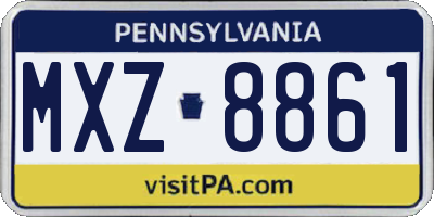 PA license plate MXZ8861