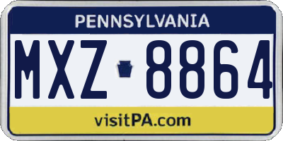 PA license plate MXZ8864