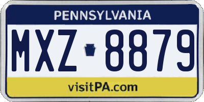 PA license plate MXZ8879