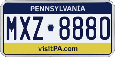 PA license plate MXZ8880