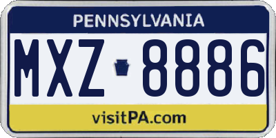 PA license plate MXZ8886