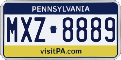 PA license plate MXZ8889