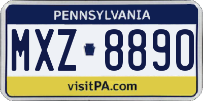 PA license plate MXZ8890