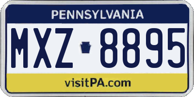 PA license plate MXZ8895