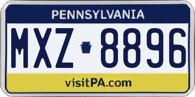 PA license plate MXZ8896