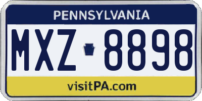 PA license plate MXZ8898