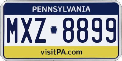 PA license plate MXZ8899
