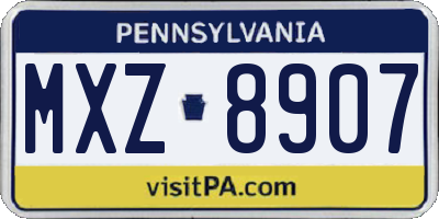 PA license plate MXZ8907