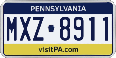 PA license plate MXZ8911