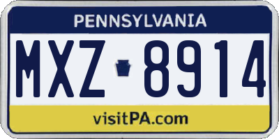 PA license plate MXZ8914