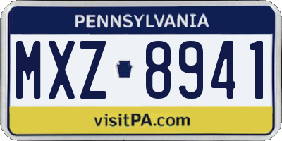 PA license plate MXZ8941