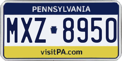 PA license plate MXZ8950