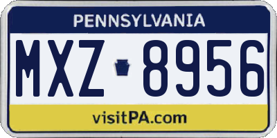 PA license plate MXZ8956