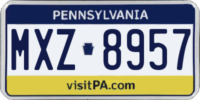 PA license plate MXZ8957