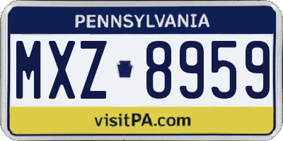 PA license plate MXZ8959