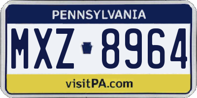 PA license plate MXZ8964
