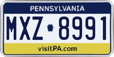 PA license plate MXZ8991