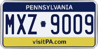 PA license plate MXZ9009