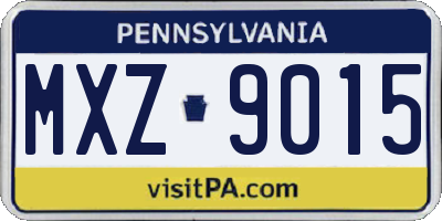 PA license plate MXZ9015