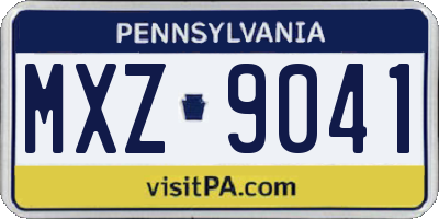 PA license plate MXZ9041