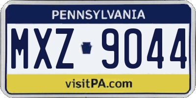 PA license plate MXZ9044