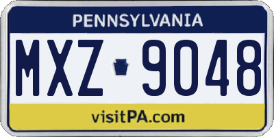 PA license plate MXZ9048