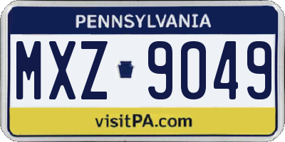 PA license plate MXZ9049