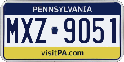 PA license plate MXZ9051