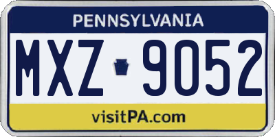 PA license plate MXZ9052