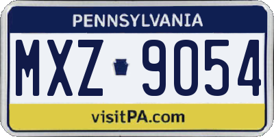 PA license plate MXZ9054