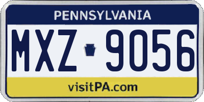 PA license plate MXZ9056
