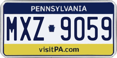 PA license plate MXZ9059