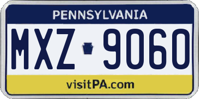 PA license plate MXZ9060