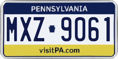 PA license plate MXZ9061