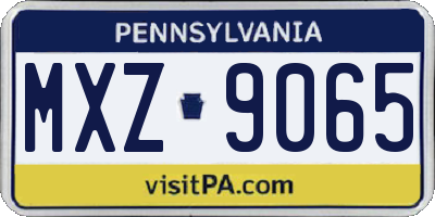 PA license plate MXZ9065