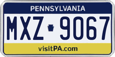 PA license plate MXZ9067