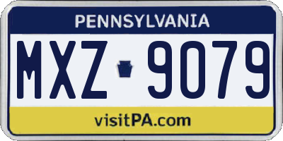 PA license plate MXZ9079