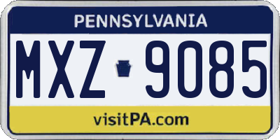 PA license plate MXZ9085
