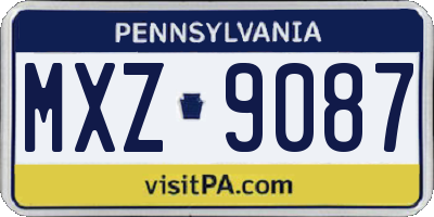 PA license plate MXZ9087