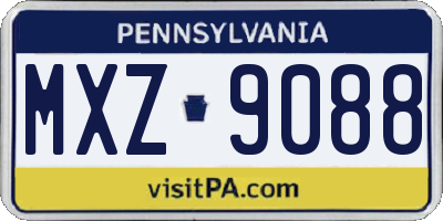 PA license plate MXZ9088