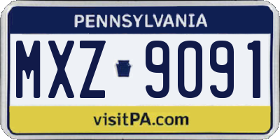 PA license plate MXZ9091