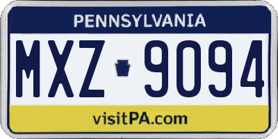 PA license plate MXZ9094