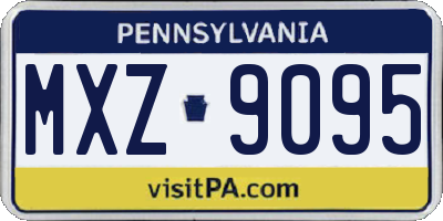 PA license plate MXZ9095